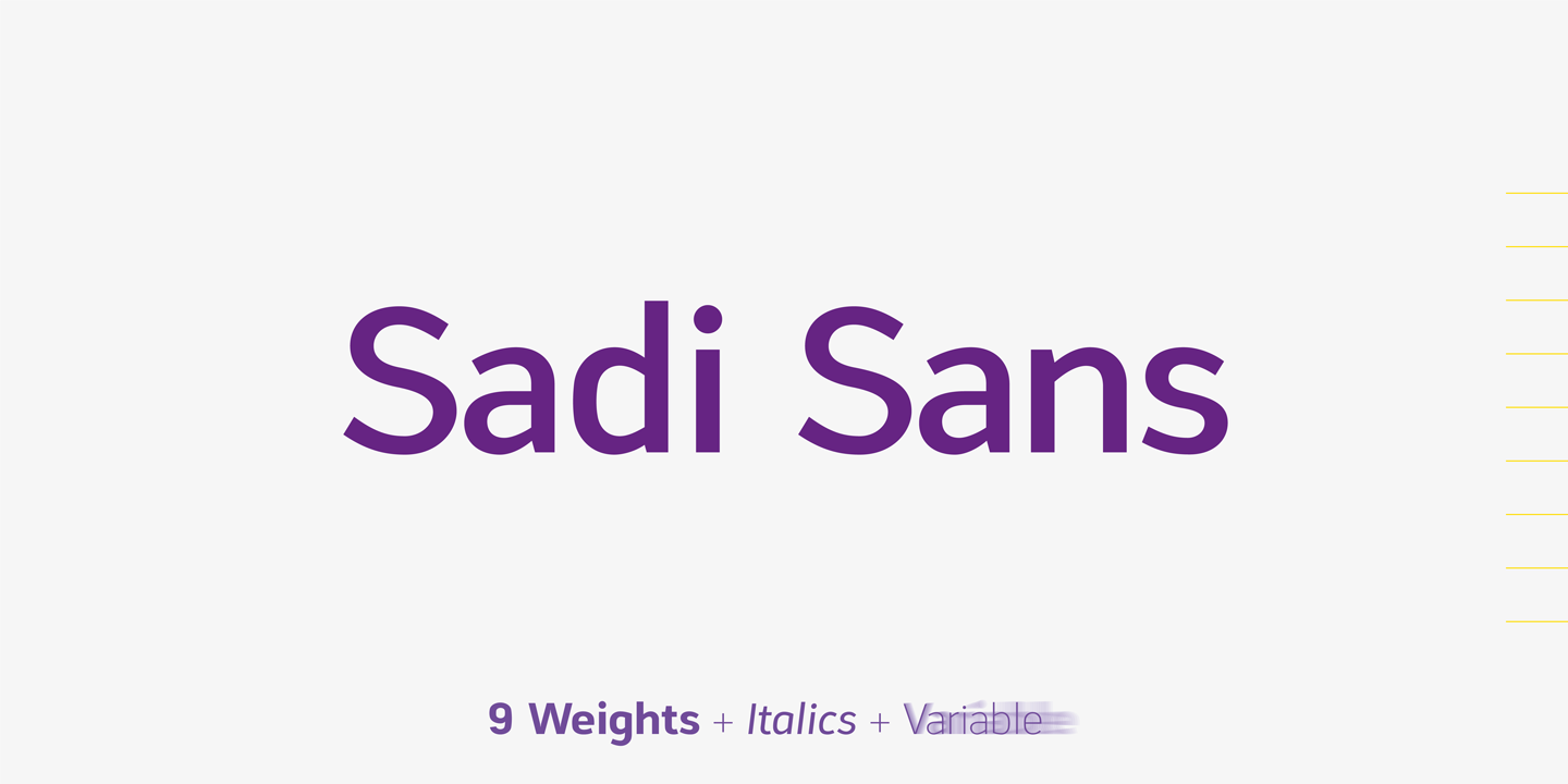 Пример шрифта Sadi Sans SemiBold Italic